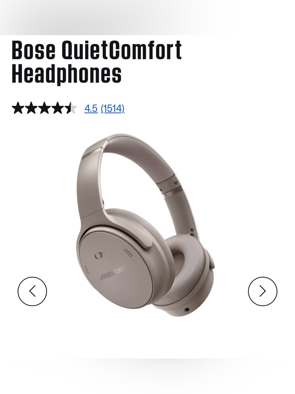 NWOT Bose QuietComfort Noise Cancelling Headphones Sandstone
